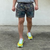 남자 카모 잉글리쉬 5부 끈밴딩 커플 숏팬츠 반바지