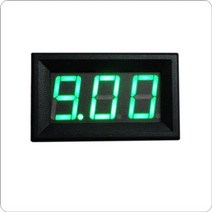 yb27 3 선 led 디지털 전압계 전압계 dc 0-10v 0-30v 0-100v 0-300v 0-600v 전압 검출기 볼트 패널 미터 테스터, 검은색 덮개-녹색, DC 0.0-300v