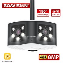 야외 180도 광각 파노라마 와이파이 듀얼렌즈 IP 카메라 AI 감지 CCTV 보안 4K, 6MP WIFI NO TF Card_CHINA | 미국