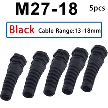 10pcs 케이블그랜드 5pcs 방수 Anti-bending 케이블 글 랜드 M12 플라스틱 조인트 M16 나일론 PA66 비틀림, M27-18 Black 5pcs