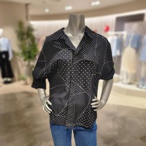 블루페페 칠부 루즈핏 블라우스 P221MSC007