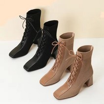 여성 캐주얼 니트 워커부츠 앵글 앵클 숏부츠 여자 패션 롱부츠 웨스턴 첼시 삭스 미들힐7cm
