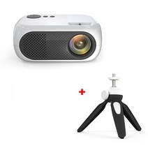 Salange M24 미니 프로젝터 LED 휴대용 비머 HDMI USB TF 카드와 호환 640*480P 지원 1080P 비디오 Projetor 아이 선물, 04 White add tripod_02 미국 플러그