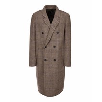 TNGT 남성 동절 브라운 울혼방 체크 롱코트 D104