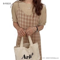 끈나시 원피스 여성 빈티지 체크 롱스커트 뉴타임즈 C11 Y823L174
