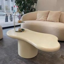 거실테이블 구름테이블 좌탁 북유럽 인테리어 응접실 사이드, 아이보리 120 x 60 x 40