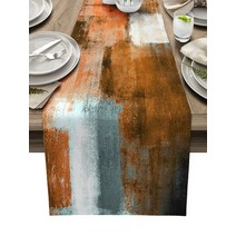 10인용식탁 식탁 다이닝 원목 1인용 식당 카페 라운드 테이블 추상 미술 유화 식탁 러너 가정 장식 얼룩, 11 10_01 150x33cm 59x13inch