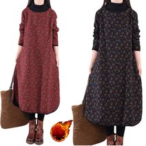 겨울 패딩 원피스 루즈핏 따뜻한 여성 터틀넥 누빔 롱 드레스