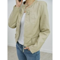 여자 노카라 라이더 크롭 자켓 코디