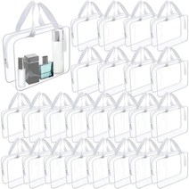 Kacctyen 대형 투명 화장품 가방 24개 메이크업 여행용 정리함 방수 토트백 보관 지갑 세면도구용 벌크 세면도구 파우치 화이트. 지퍼 USA 미국