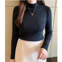 데이홀릭 여성용 봄 가을 겨울 콜린 반하이넥 골지 데일리 긴팔 니트