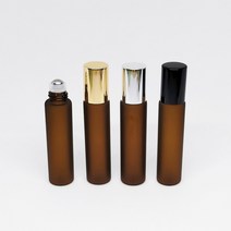 [이서지니]갈색 유리 미니 롤온 불투명 공병 아로마 오일 향수 화장품 10ml, 갈색롤온 10ml 불투명 실버