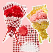 DIY 어버이날 종이 카네이션 꽃다발 만들기 키트 교구 재료 - 스승의날 어린이집 유치원 행사, 레드