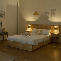 리버퍼니쳐 이레인 호텔식 Q 원목침대+협탁2+본넬매트 RH0324, 단품