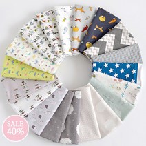 퀼트가게한정 면 홈패션 커텐 천 원단, 디어체크블루브라운