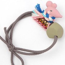 머플러 쥐 레이어드 머리끈팔찌 핑크 짱짱한 머리묶는 헤어밴드 올림머리 당고머리끈 스크런치