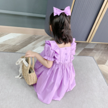 (바로배송) 마이슈마켓 스퀘어넥 보라원피스 [90-130호] 머리삔 서비스 북유럽 여아옷 2살 3살 4살 여자아기옷 여아