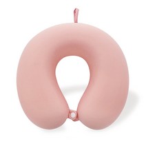 레크리에이션 집 공장 직접 판매 차가운 느낌 얼음 수건 얼음 실크 메모리 면 단색 클래식 라운드 금형 U 자형 베개 목 베개, 핑크색