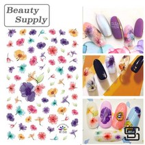 S73 수채화 꽃 꽃잎 네일 데코 스티커