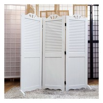 [주식회사 가구야히메] 갤러리 패널 미니 3단 원목 파티션 원룸 책상 우드 가림막, 색상:화이트