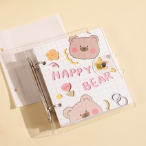 콜북제작 예쁜 폴라로이드 앨범 콜렉터북 포카 보관 바인더 수납본책 루스페이퍼 사진집꽂이식, 06 3인치 베어베어퓨어-화이트 통기성 내부페이지/넣을
