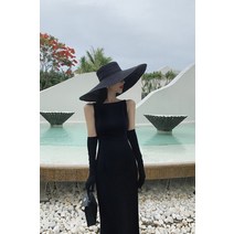 민소매 블랙 오드리햅번 스타일 원피스