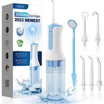 COSLUS 구강세정기 워터 덴탈 치실 픽 휴대용 무선 구강 세척기 마이크로버블 테크 3, 하얀색