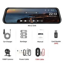 블랙박스가성비 자동차블랙박스 룸미러 추천 자동차 와이파이 미러 DVR 대시 캠 비디오 레코더 10 인치 후, 05 15M add PowerBox_02 128G