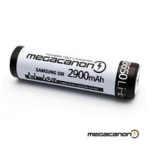 [메가캐논] 18650 Li-ion 삼성 SDI 충전지 [2900mAh], 1개