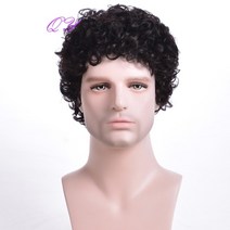 넓은이마 가발수선 엠자이마 가발대여 남자붙임머리 반삭가발 가발사이트 이용사통가발 혼주가발 군인가발 원형탈모가발 합성 남자 가발 높은 온도 섬유와 남성용 가발을위한 검은 69, 8289