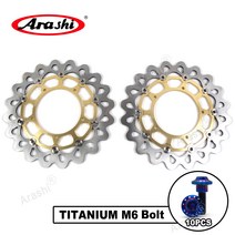 Arashi 오토바이 CNC 완전 부동 플로팅 브레이크 디스크 로터 에 YAMAHA YZF R1 YZF-R1 2015 2016 2017 2018 2019 2020 2021, 금색+파랑나사