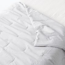 무인양품 MUJI 면 서커 얇은 이불, 그레이 체크