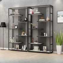 고급 디스플레이 랙 장식장 가정용 사무실 선반 잡지, 240x30x200cm 블랙