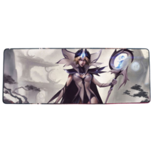 롤 LOL 디자인 마우스 패드 79종 시리즈 리그 오브 레전드 장패드 3mm 두께, 900x400mm + 3mm개, 레드 르블랑