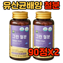 식약처인증 임산부 가임기 여성 철분제 성장기어린이 남성 천연철분제 헴철 철분 90캡슐X2 그린철분 유산균배양물 철분제 비동물성철분 헤모글로빈