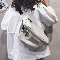 남녀공용 힙색 가방 슬링백 허리쌕 라이트그레이