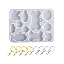 동물몰드 실리콘 입체 몰드 DIY 미니 소형 동물 애완 태그 펜던트 수지 금형 고양이 물고기 개 골 모양의 분실 방지 명판 키 체인 매력, [01] 공간
