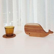 소코데코 핸드메이드 통원목 플레이팅 고래도마 냄비받침대