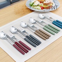 브랜드없음 [마호커트러리]틴트 성인용 기본 3종세트(숟가락+젓가락+포크) 5개, 선택완료, 버건디와인