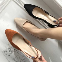 여성 스웨이드 슬링백 정장 구두 오피스 하객룩 패션:No8599ea