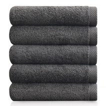 [코튼앨리] 호텔 수건 150g 코마사 세면 타올, 5장, 챠콜