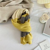 SJW 겨울 여성 배색 단가라 니트 머플러 목도리 소프트 코디 데일리 캐주얼 6컬러