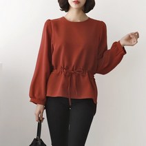 수키 허리 주름리본 블라우스 1039269