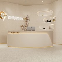 아라쿡 노래방 카운터 로비 미니 옷가게 네일샵 라운드, A. 화이트+베이지