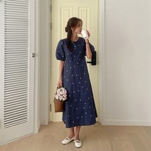 [제작] [리얼핏]체미 플라워 자수 롱 원피스 69971 빅사이즈 여성의류