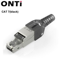 ONTi CAT8 /CAT7 /CAT6A Rj45 커넥터 공구없는 차폐 산업용 이더넷 크리스탈 헤드 필드 종단 플러그-40Gbp, CAT7-Black