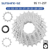 MTB 로드 스프라켓 픽시휠 바퀴 시마노 스램 호환 12 11 10 9 8 7 단 SUNSHINE-로드 바이크 카세트 12v 11v 10v 9v 8v 자전거 스프로킷 스피드 래칫, [04] 9-speed 11-25T