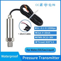 4 20ma 0.2 fs 고정밀 방수 IP68 압력 센서 피에조 트럭 발전기 오일 압력 측정기 송신기 압력 측정 장비, 20 Customization