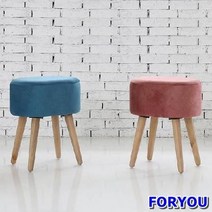 Foryou495 홈카페가 로망이라면! 벨벳 원목 스툴 의자 야외 인테리어, 블루, 상세페이지 참조