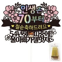 비비드레인 아빠 칠순 케이크토퍼 + 생일초, 102-인생띠(칠순)울아빠+생일초